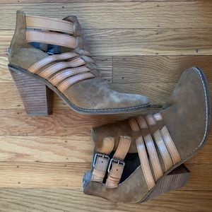 Dolce Vita Light Brown Suede Buckle Ankle Booties